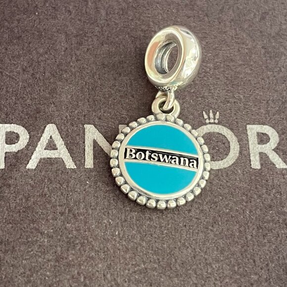 Pandora Botswana Flag Heart Charm - Picture 1 of 4